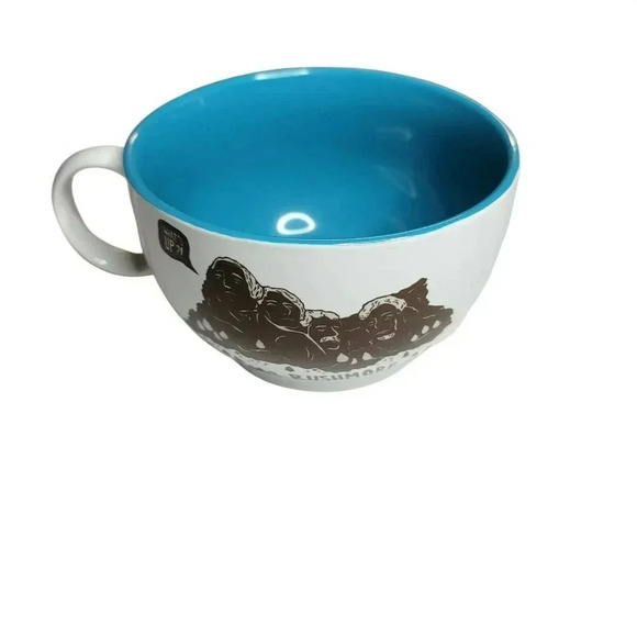 Mt. Rushmore Mug What’s Up? White Blue Inside Coffee Soup cup - Picture 2 of 6